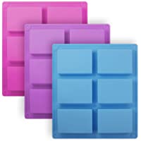 Senhai Moldes de jabón de Silicona rectángulo de 3 Piezas- Molde de Pan de Pastel de 6 cavidades Moldes de Pan- Bandeja…